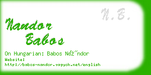 nandor babos business card